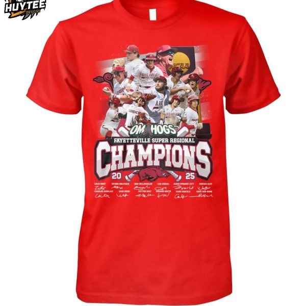 Arkansas Razorbacks Fayetteville Super Regional Champions 2025 T-Shirt