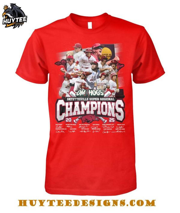 Arkansas Razorbacks Fayetteville Super Regional Champions 2025 T-Shirt