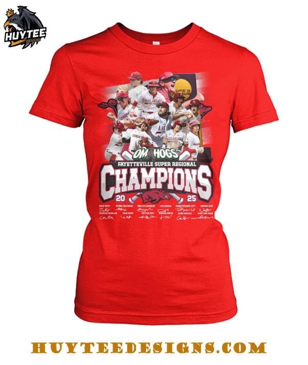Arkansas Razorbacks Fayetteville Super Regional Champions 2025 T-Shirt
