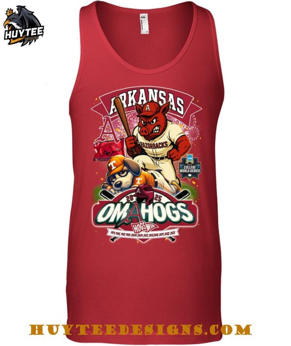 Arkansas Razorbacks Men’s College World Series Omahogs Hogswin 2025 T-Shirt