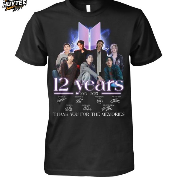 BTS 12 Years 2013-2025 Thank You For The Memories T-Shirt