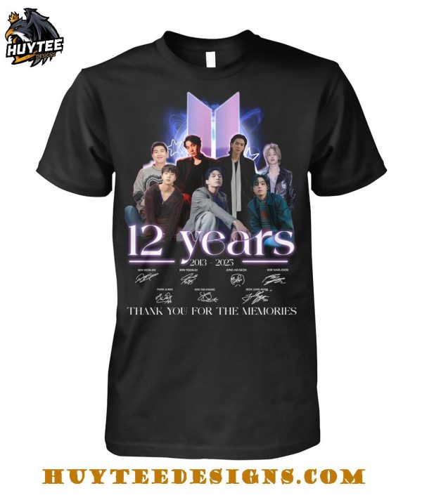 BTS 12 Years 2013-2025 Thank You For The Memories T-Shirt