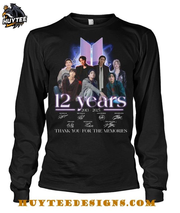 BTS 12 Years 2013-2025 Thank You For The Memories T-Shirt