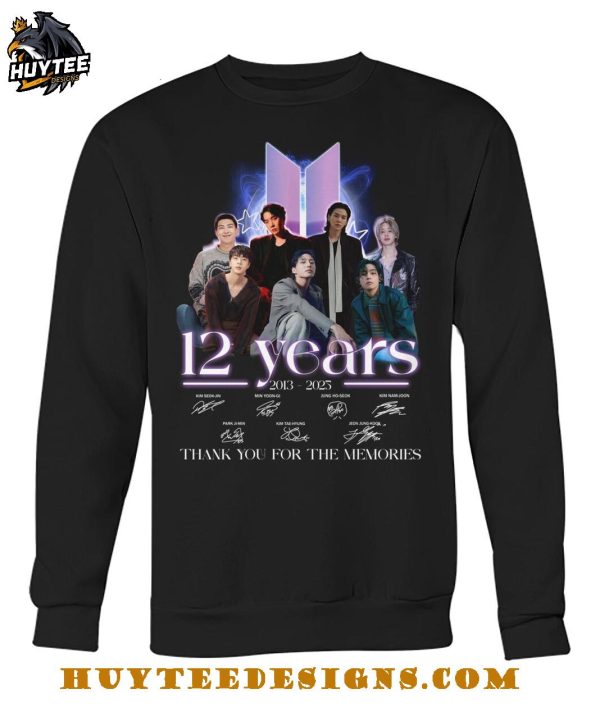 BTS 12 Years 2013-2025 Thank You For The Memories T-Shirt