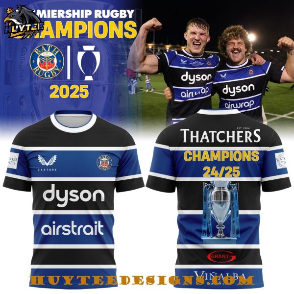 Bath Rugby Premiership Champions 2024-2025 T-Shirt