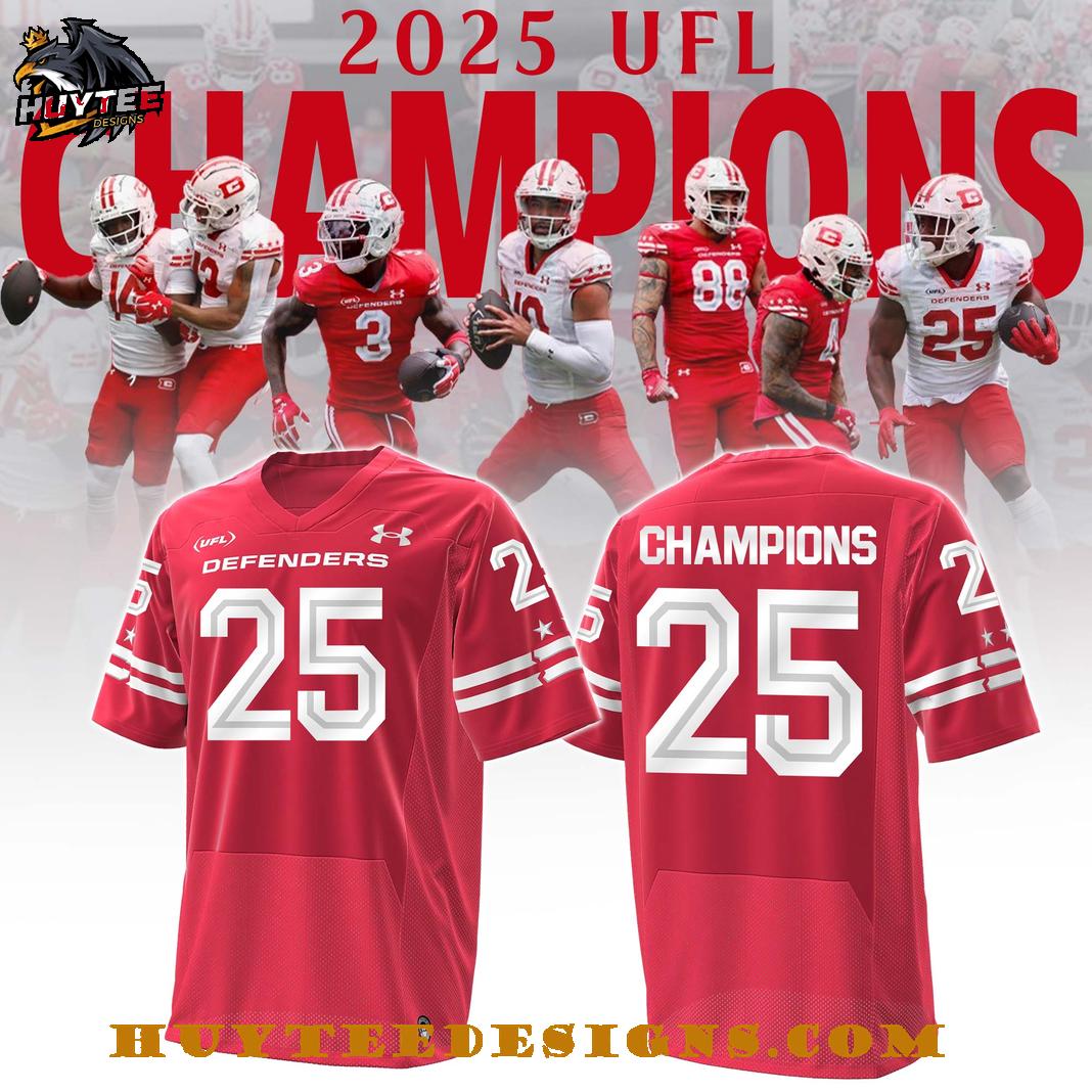 DC Defenders 2025 United Football League Champions Limited Edition Football Jersey DC Defenders 2025 United Football League Champions Limited Edition Football Jersey