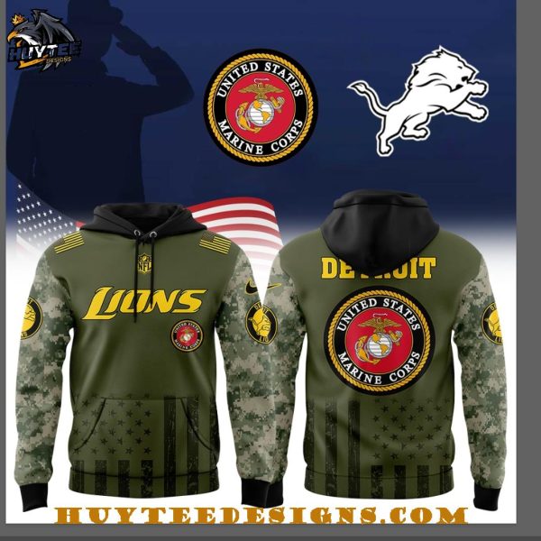 Detroit Lions Marine Corps 2025 Hoodie