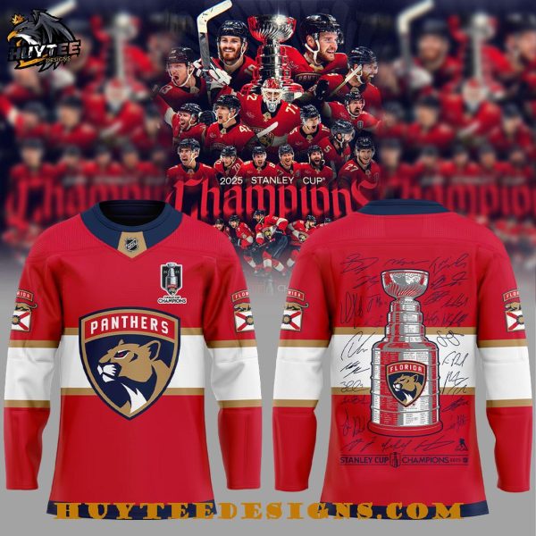 Florida Panthers Back to Back 2025 Stanley Cup Champions Hockey Jersey