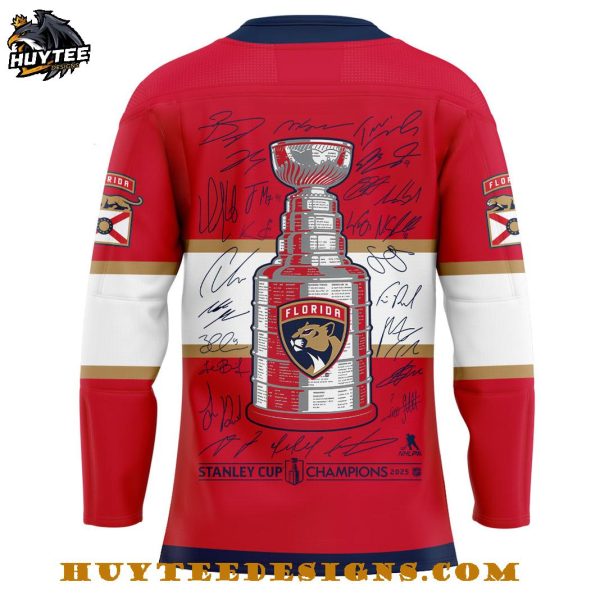 Florida Panthers Back to Back 2025 Stanley Cup Champions Hockey Jersey