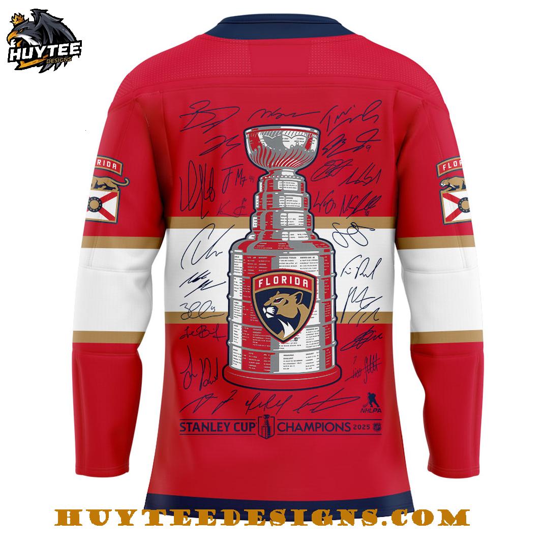 Florida Panthers Back to Back 2025 Stanley Cup Champions Hockey Jersey Florida Panthers Back to Back 2025 Stanley Cup Champions Hockey Jersey