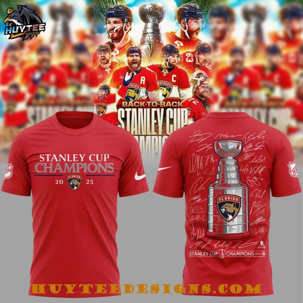 Florida Panthers Back to Back 2025 Stanley Cup Champions T-Shirt