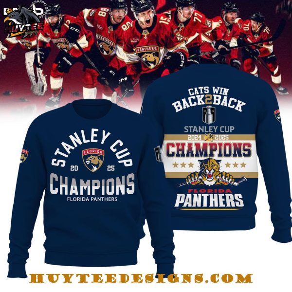 Florida Panthers Cats Win Back To Back 2024-2025 Champions 3D T-Shirt