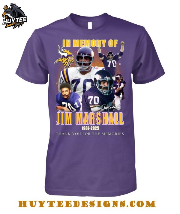 In Memory Of Jim Marshall 1937-2025 Thank You For The Memories T-Shirt