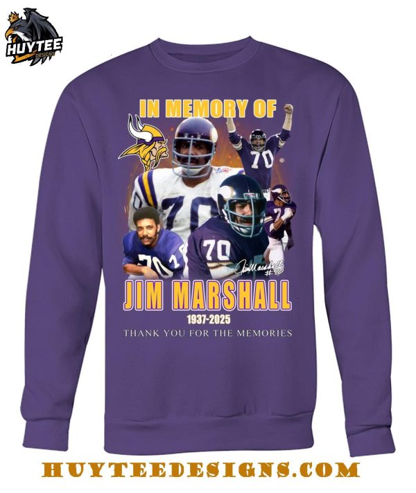 In Memory Of Jim Marshall 1937-2025 Thank You For The Memories T-Shirt