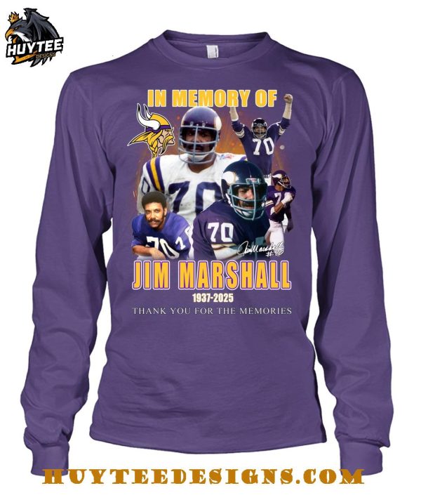 In Memory Of Jim Marshall 1937-2025 Thank You For The Memories T-Shirt