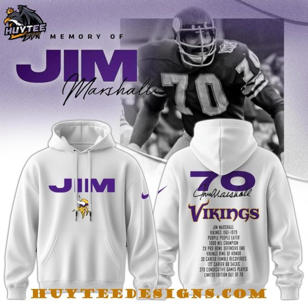 Jim Marshall 70 Minnesota Vikings 1937-2025 Thank You For Memories 1937 2025 T-Shirt