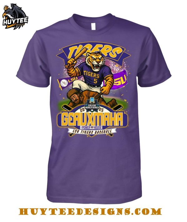 LSU Tigers Geauxmaha Power House 2025 T-Shirt
