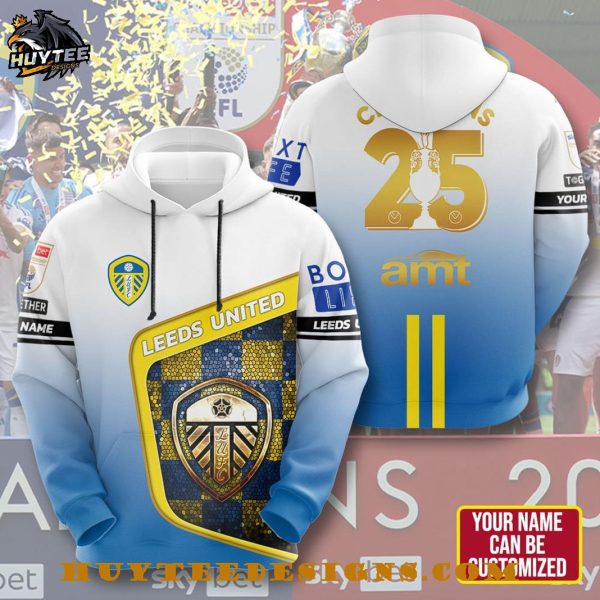 Leeds United Champions 2025 Custom Name And Number T-Shirt