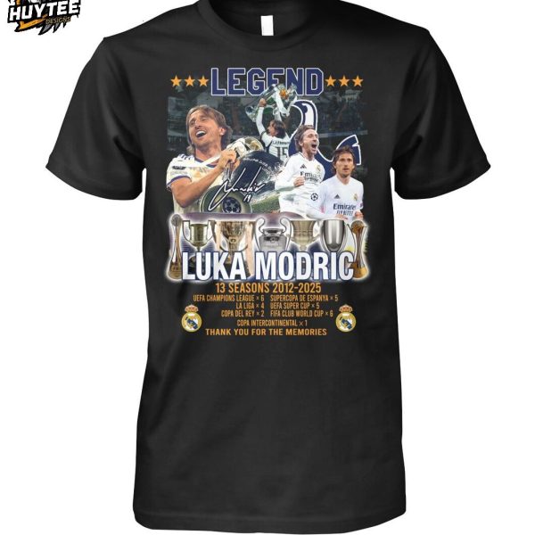 Legend Luka Modric Real Madrid 2025 Thank You For The Memories T-Shirt