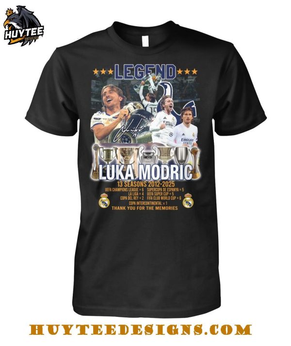 Legend Luka Modric Real Madrid 2025 Thank You For The Memories T-Shirt