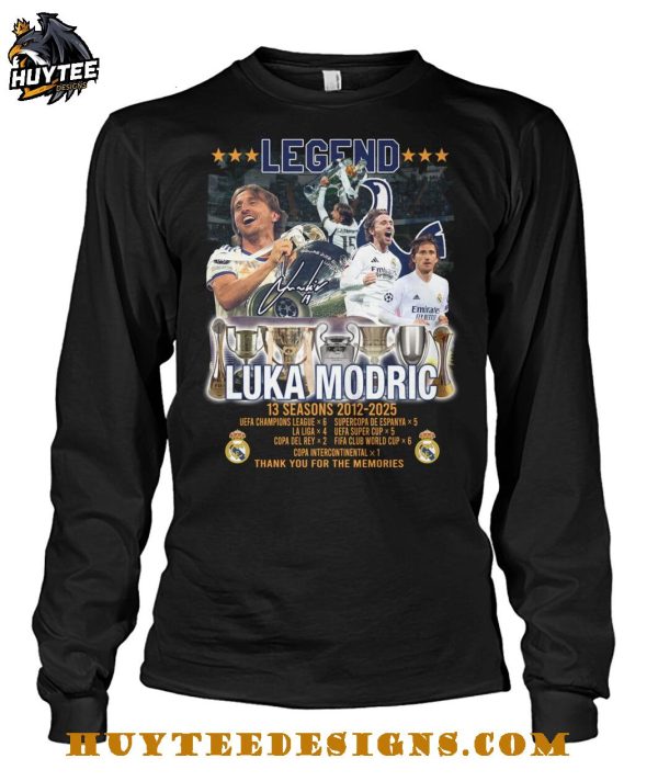 Legend Luka Modric Real Madrid 2025 Thank You For The Memories T-Shirt
