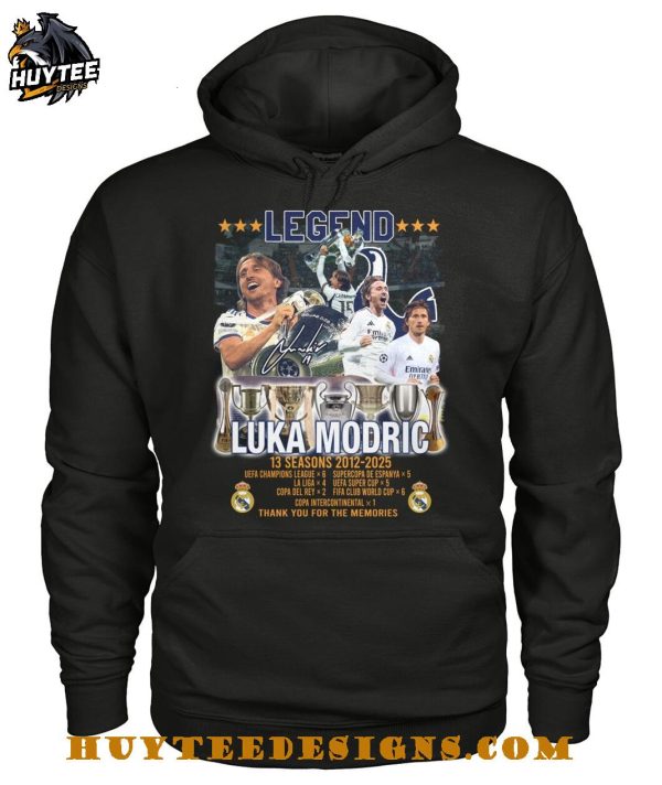 Legend Luka Modric Real Madrid 2025 Thank You For The Memories T-Shirt