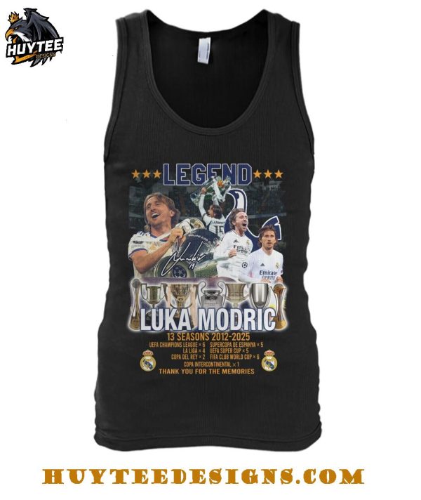 Legend Luka Modric Real Madrid 2025 Thank You For The Memories T-Shirt