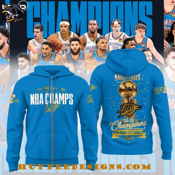 NBA Final 2024-2025 Champions Oklahoma City Thunder Special New T-Shirt – Blue
