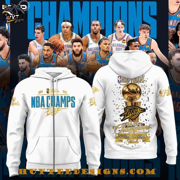 NBA Final 2024-2025 Champions Oklahoma City Thunder Special New T-Shirt – White