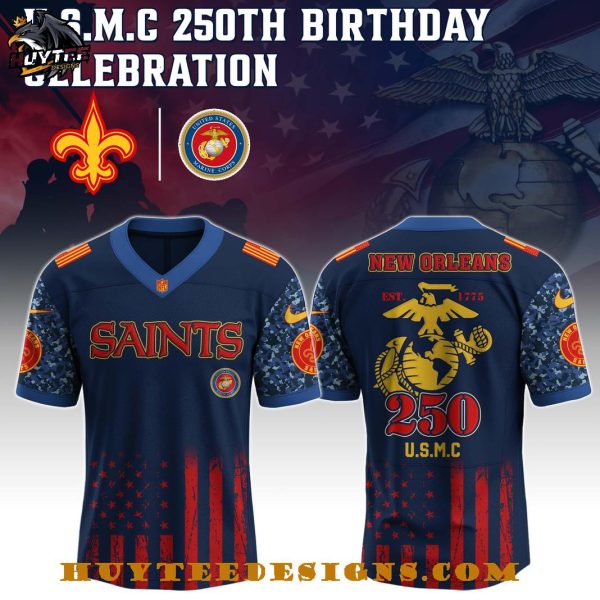 New Orleans Saints NFL 250th Birthday Celebration U.S.M.C Football Jersey