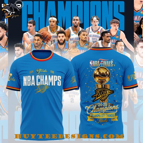 Oklahoma City Thunder NBA Final 2024-2025 Champions Special New T-Shirt – Blue
