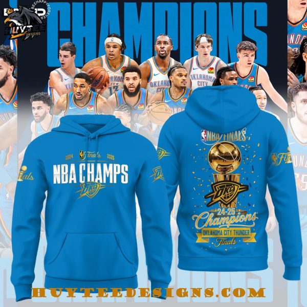 Oklahoma City Thunder NBA Final 2024-2025 Champions Special New T-Shirt – Blue