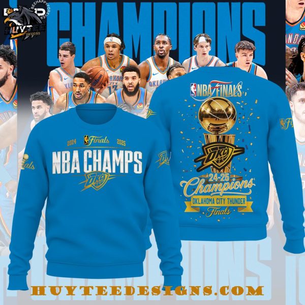 Oklahoma City Thunder NBA Final 2024-2025 Champions Special New T-Shirt – Blue