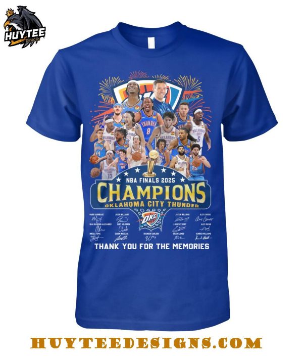 Oklahoma City Thunder NBA Finals 2025 Champions Thank You For The Memories T-Shirt