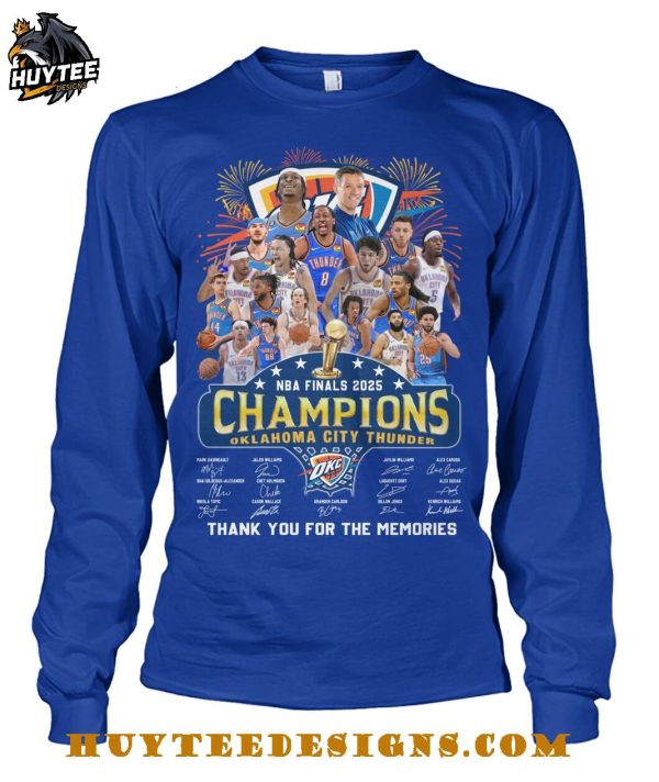 Oklahoma City Thunder NBA Finals 2025 Champions Thank You For The Memories T-Shirt