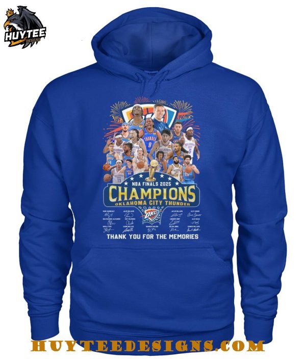 Oklahoma City Thunder NBA Finals 2025 Champions Thank You For The Memories T-Shirt