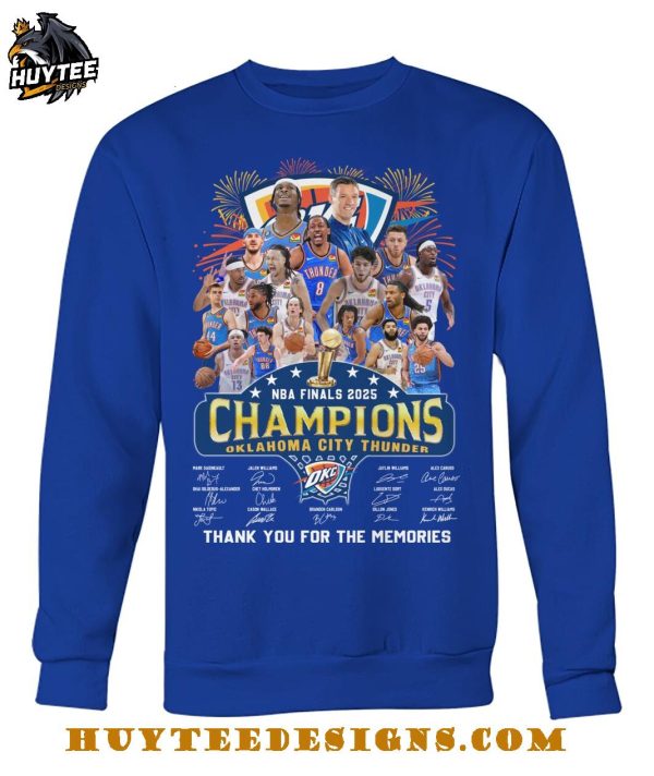 Oklahoma City Thunder NBA Finals 2025 Champions Thank You For The Memories T-Shirt