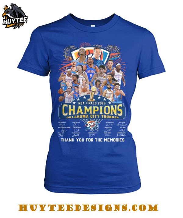Oklahoma City Thunder NBA Finals 2025 Champions Thank You For The Memories T-Shirt