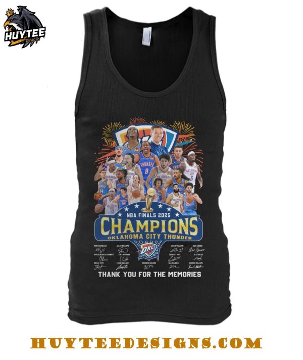 Oklahoma City Thunder NBA Finals 2025 Champions Thank You For The Memories T-Shirt