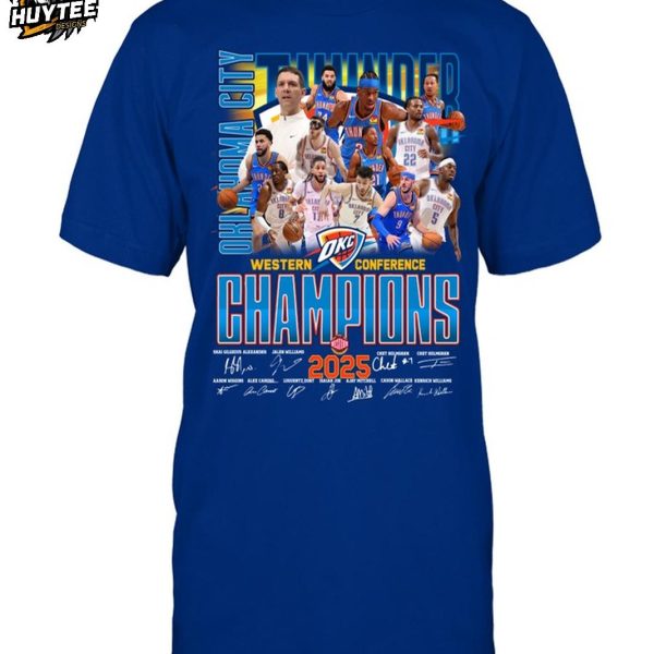 Oklahoma City Thunder NBA Western Conference Champions 2025 T-Shirt