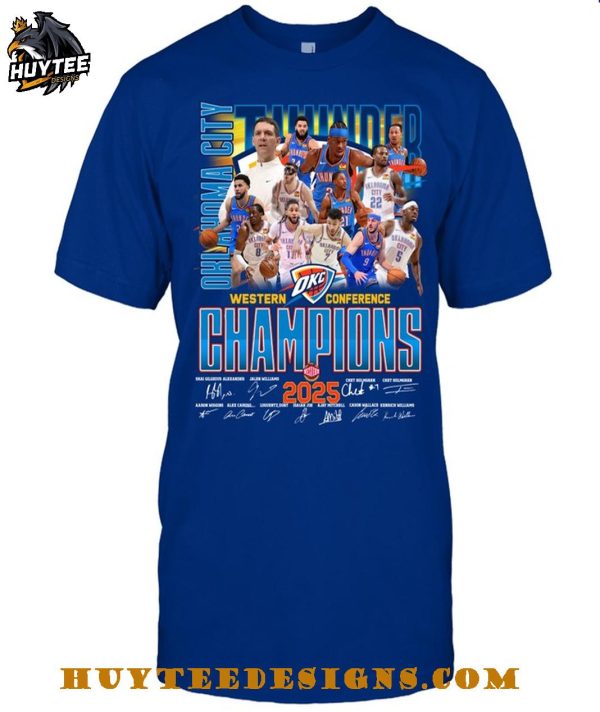 Oklahoma City Thunder NBA Western Conference Champions 2025 T-Shirt