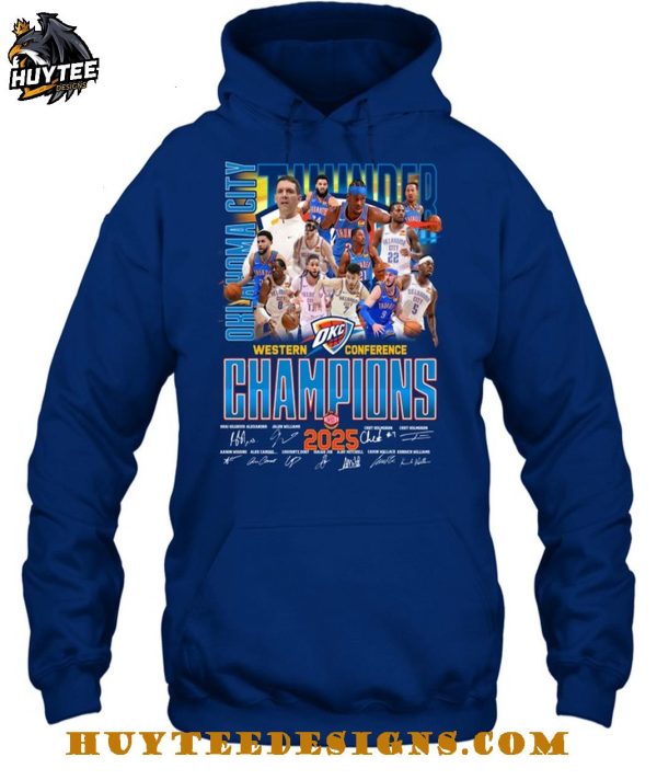 Oklahoma City Thunder NBA Western Conference Champions 2025 T-Shirt