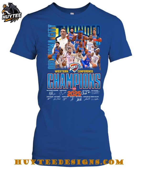 Oklahoma City Thunder NBA Western Conference Champions 2025 T-Shirt