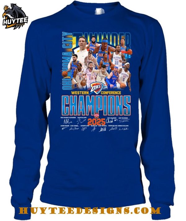 Oklahoma City Thunder NBA Western Conference Champions 2025 T-Shirt