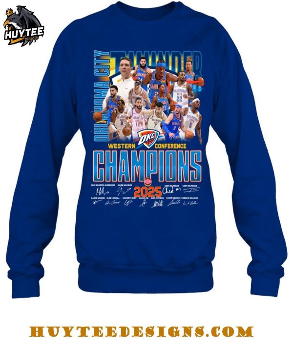 Oklahoma City Thunder NBA Western Conference Champions 2025 T-Shirt