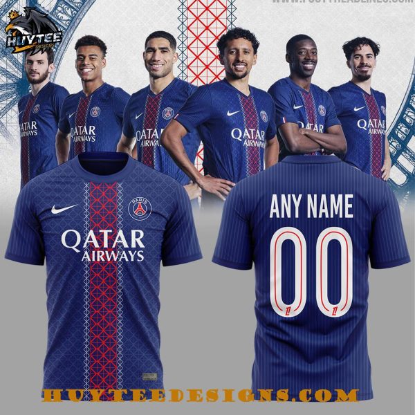 Paris Saint Germain 2025-2026 Home Kit Released Custom Name And Number For Fans T-Shirt