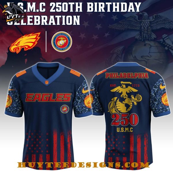 Philadelphia Eagles NFL 250th Birthday Celebration U.S.M.C Football Jersey