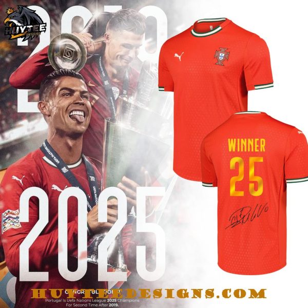Portugal National Team 2025 UEFA Nations League Final Winners CR7 Signature Football Jersey