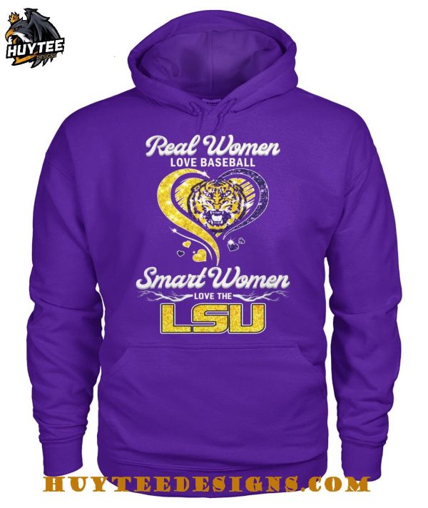 Real Women Love Baseball Smart Women Love The LSU Tigers T-Shirt