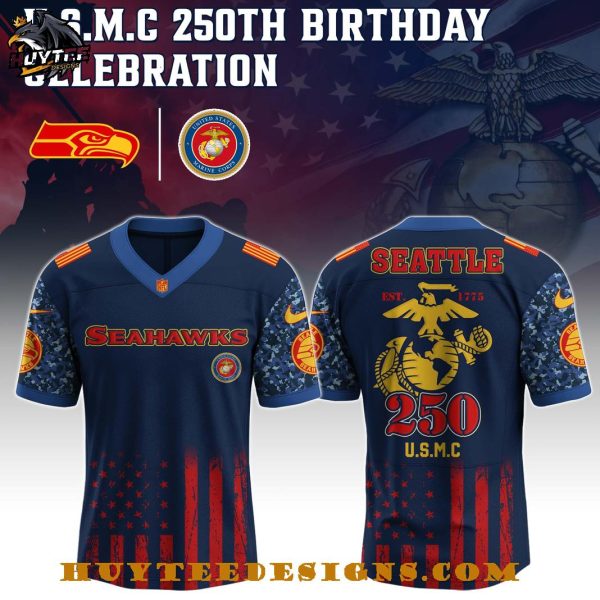 Seattle Seahawks NFL 250th Birthday Celebration U.S.M.C Football Jersey
